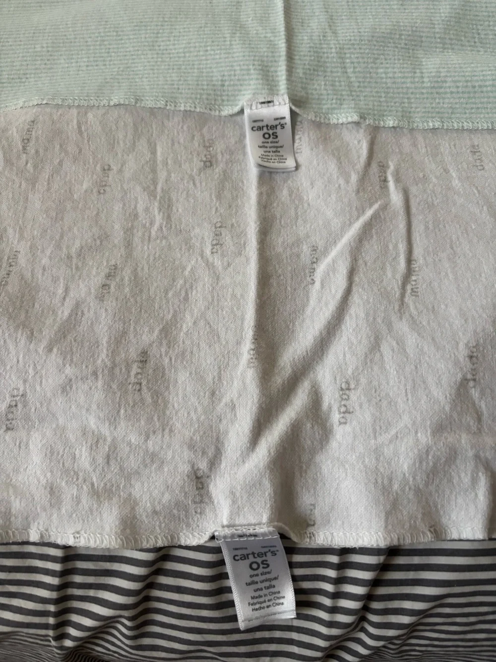 Carter's Mint Green and Gray Baby Blanket